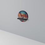 THE DEER MOUNTAIN Round Art Shelf In Black Finish