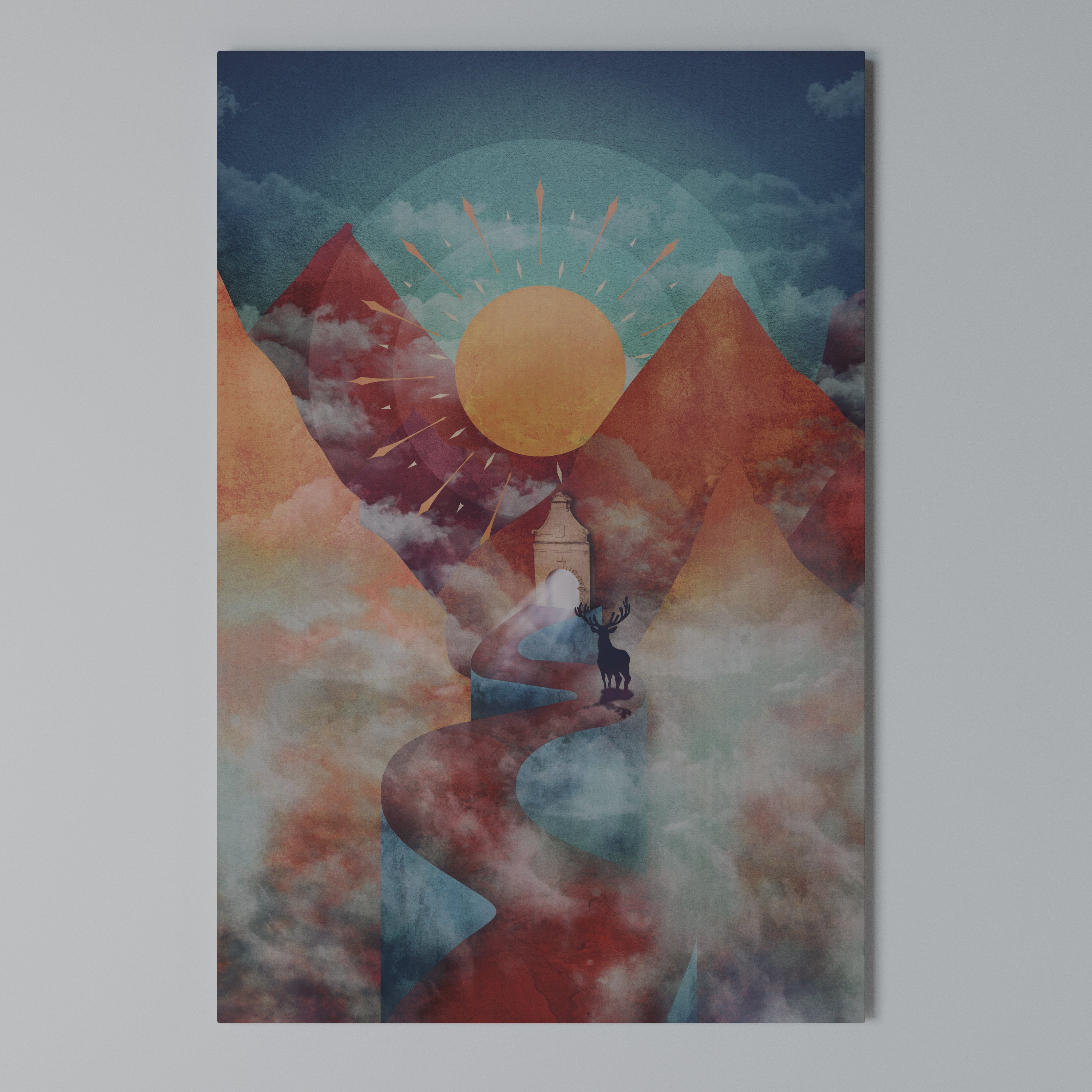 THE DEER MOUNTAIN Vertical Canvas Print