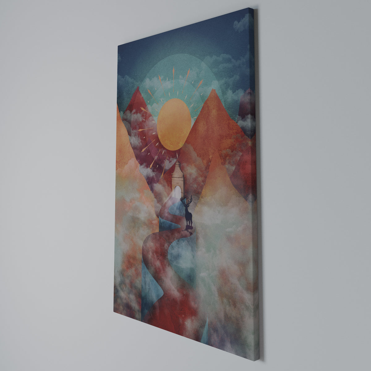 THE DEER MOUNTAIN Quadro em tela vertical