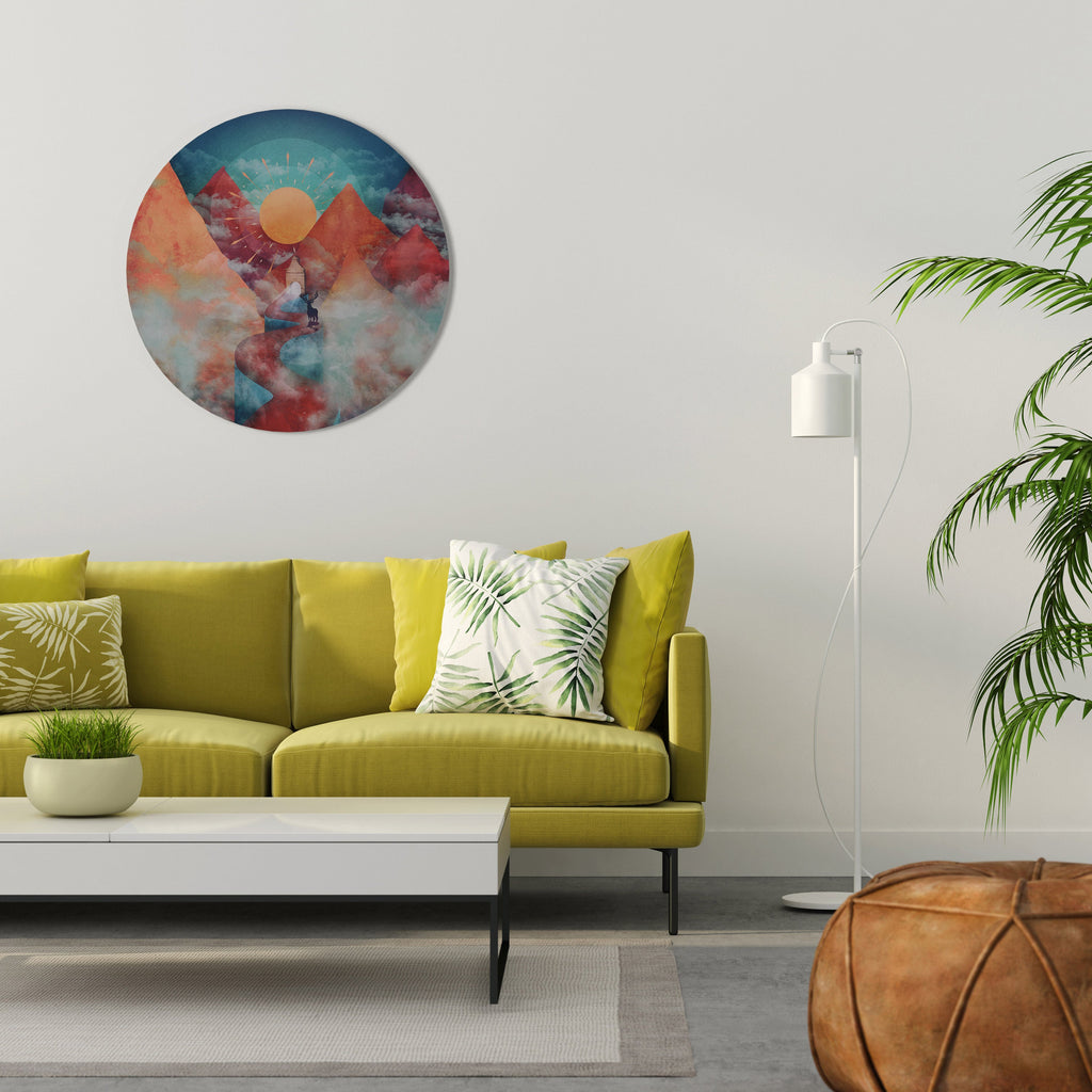 THE DEER MOUNTAIN Round Wall Art