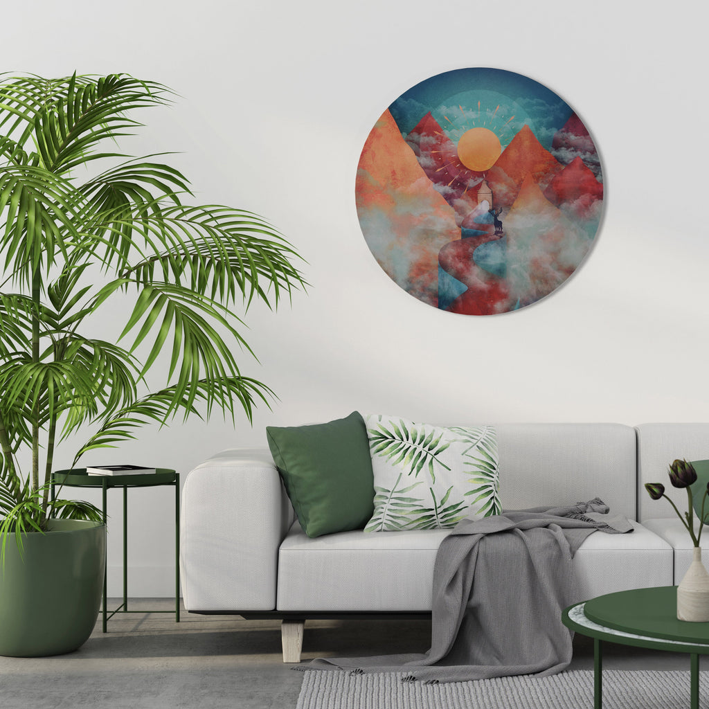 THE DEER MOUNTAIN Round Wall Art