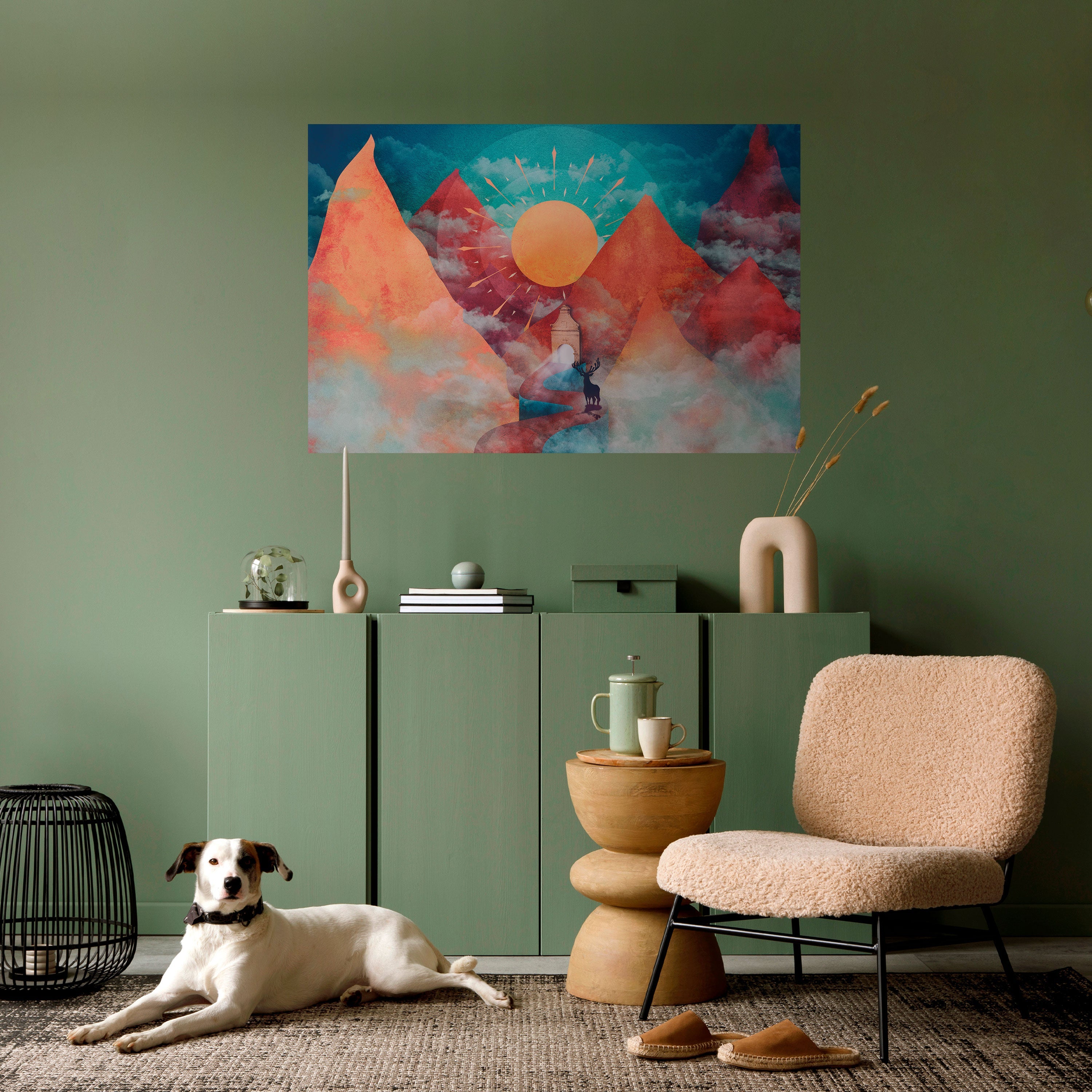 THE DEER MOUNTAIN Peel and Stick Horizontal Poster