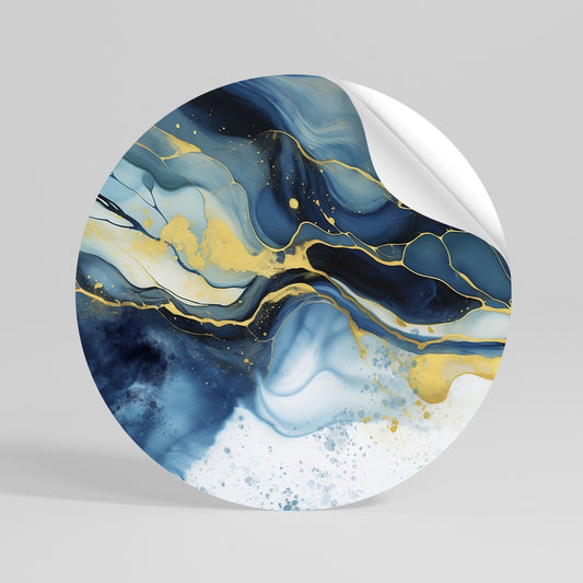 INKY MARBLE Autocolante Redondo Removível