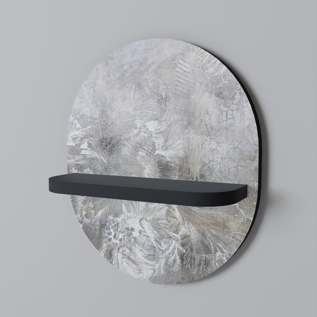 WHITE WHISPER Prateleira Oval Decorativa em Acabamento Preto