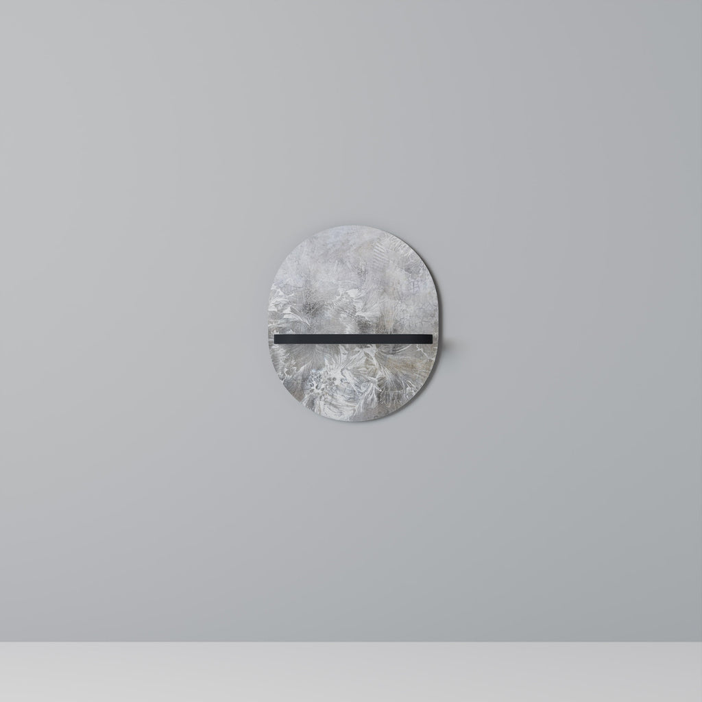 WHITE WHISPER Prateleira Oval Decorativa em Acabamento Preto