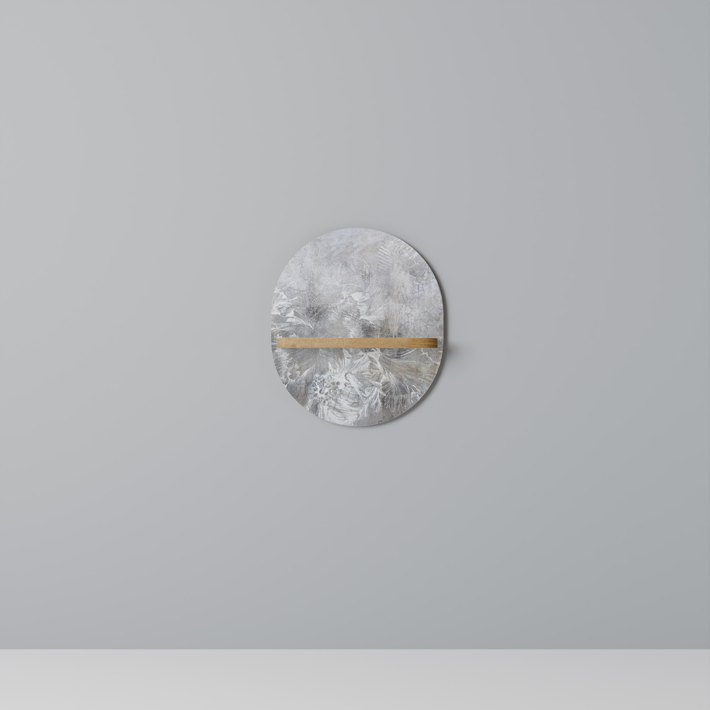 WHITE WHISPER Prateleira Oval Decorativa em Efeito Carvalho