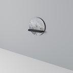 WHITE WHISPER Round Art Shelf In Black Finish