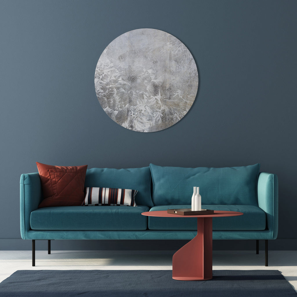 WHITE WHISPER Round Wall Art