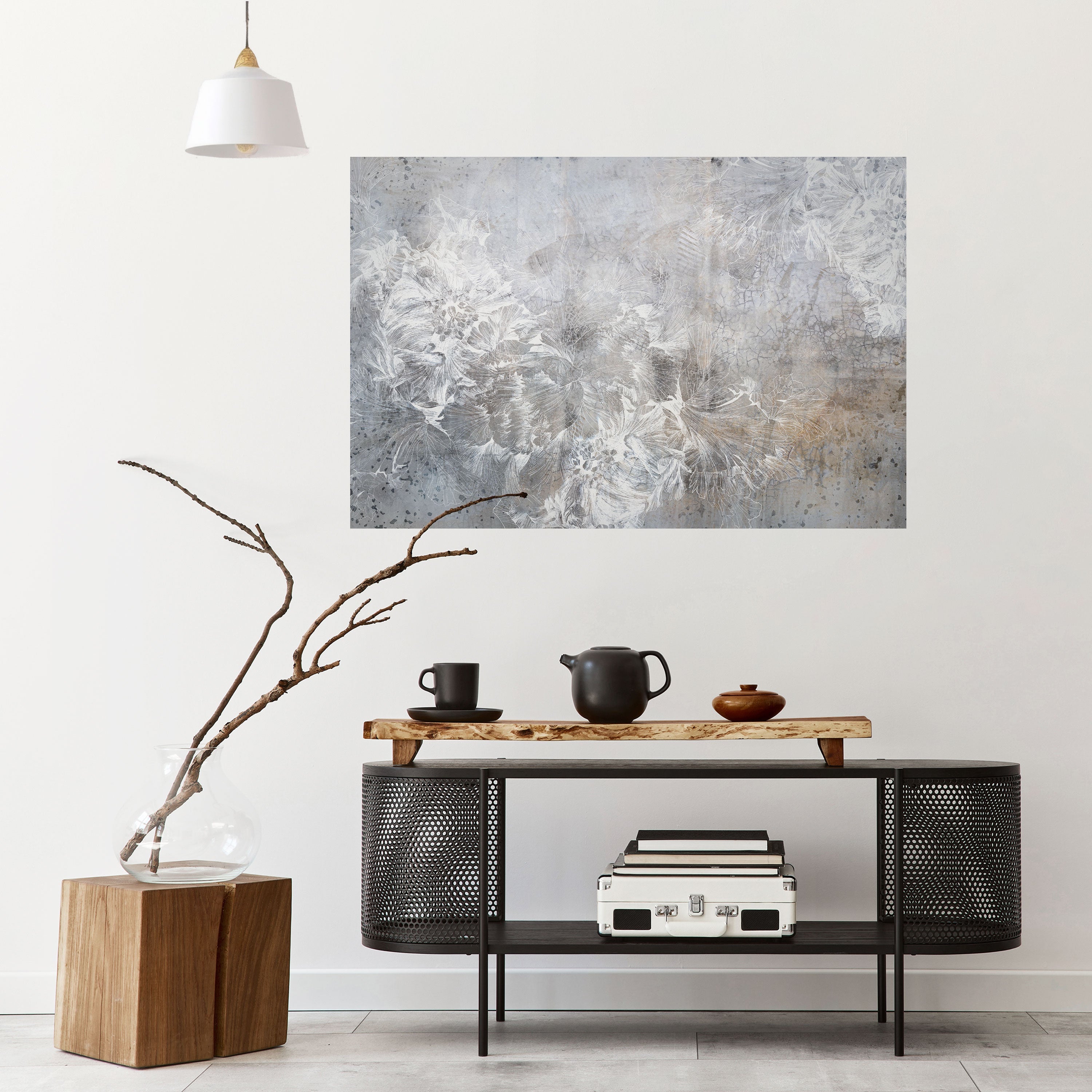 WHITE WHISPER Peel and Stick Horizontal Poster