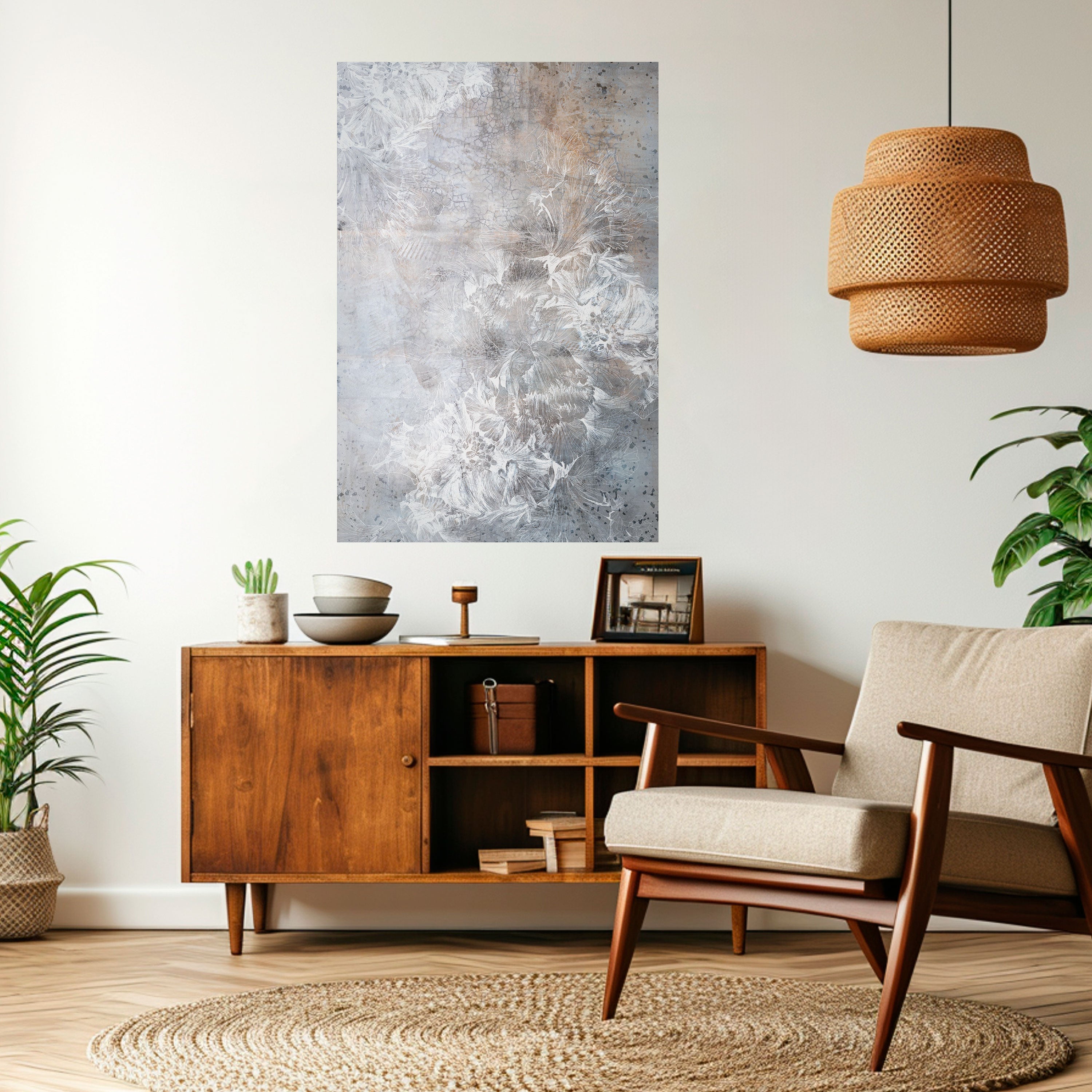 WHITE WHISPER Peel and Stick Vertical Poster