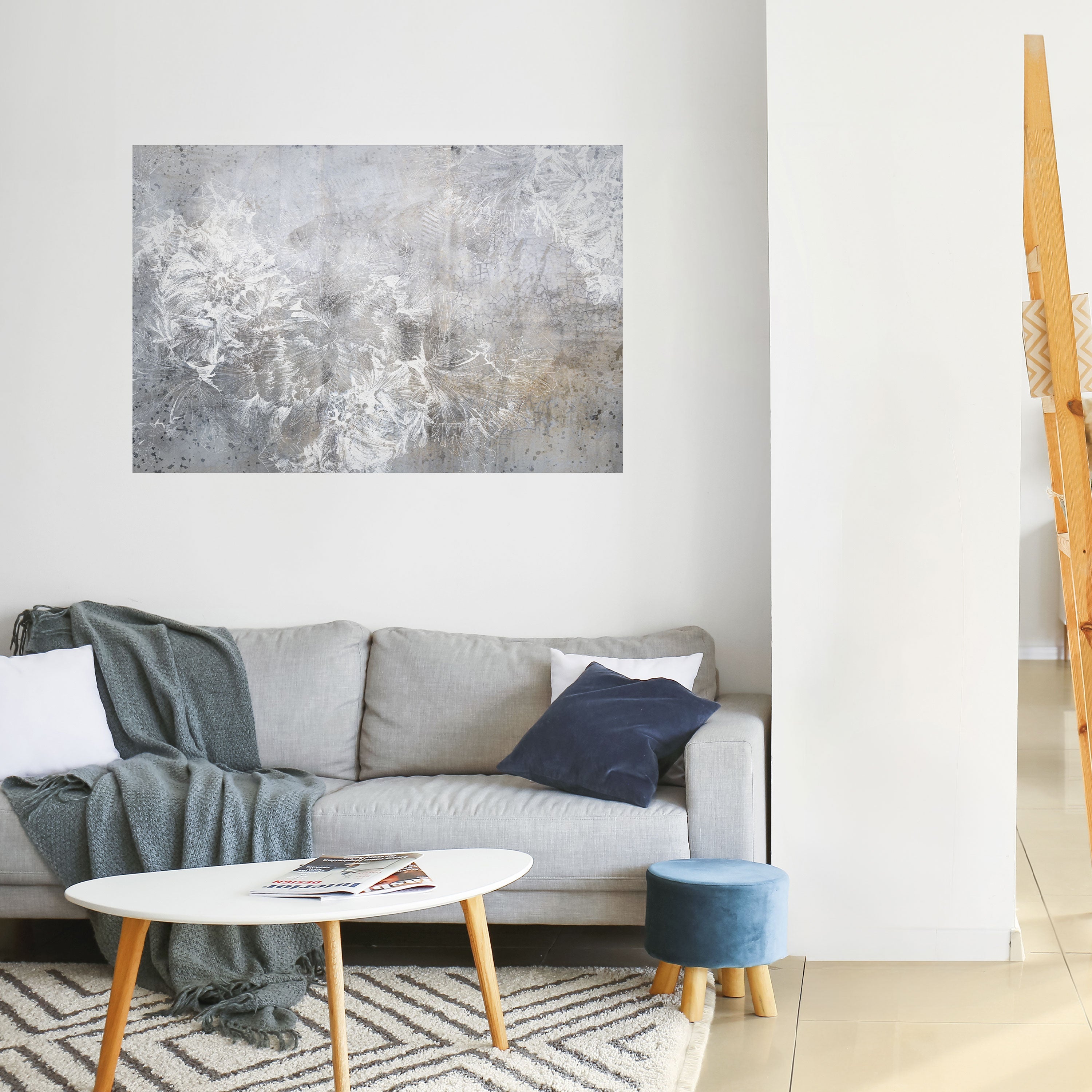 WHITE WHISPER Peel and Stick Horizontal Poster