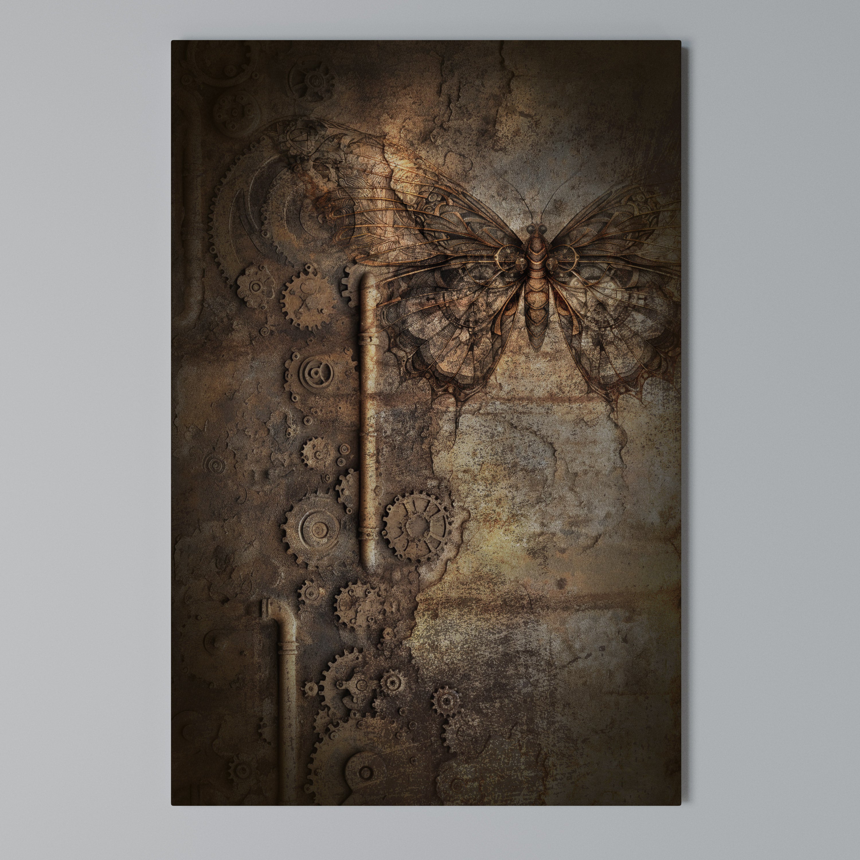 MECHANICAL BUTTERFLY Vertical Canvas Print