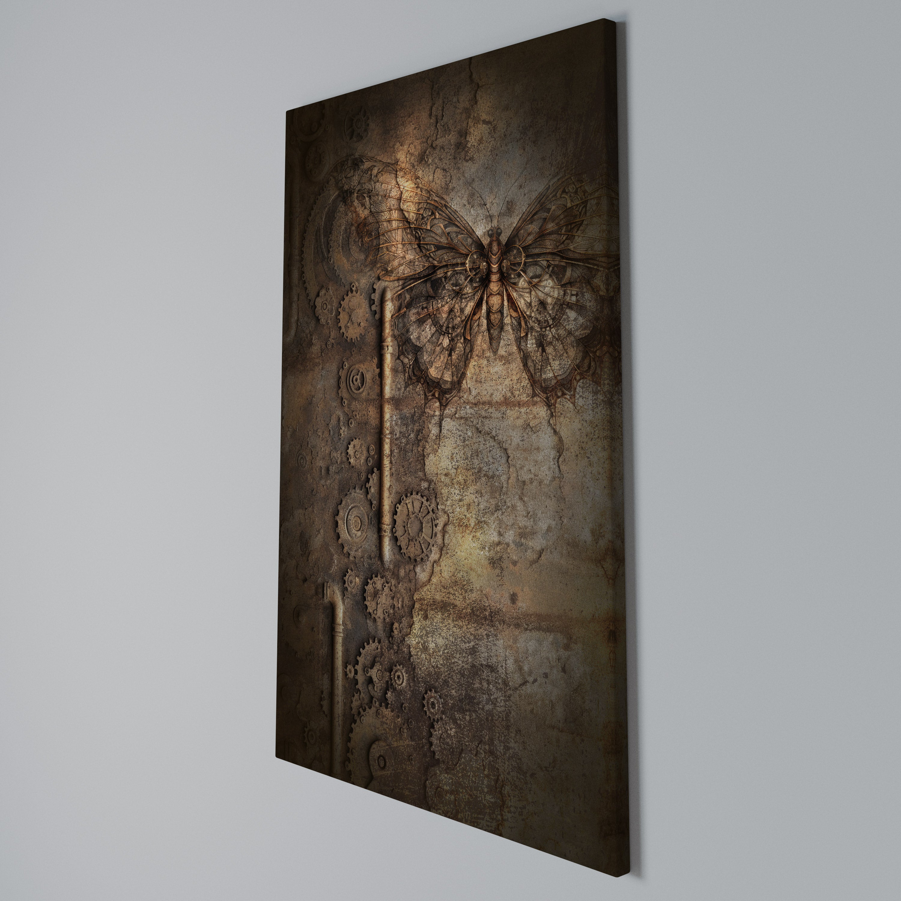 MECHANICAL BUTTERFLY Vertical Canvas Print