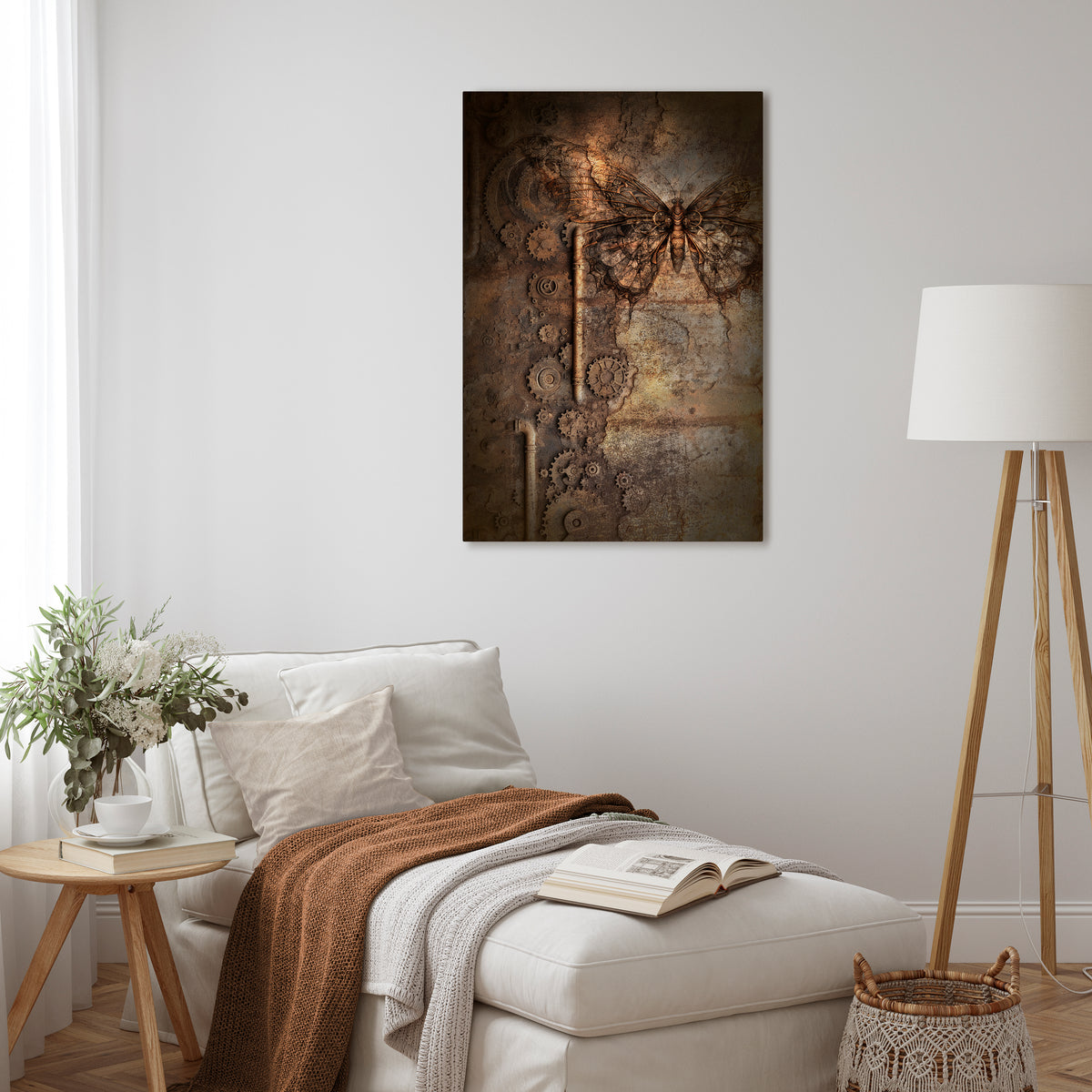 MECHANICAL BUTTERFLY Vertical Canvas Print