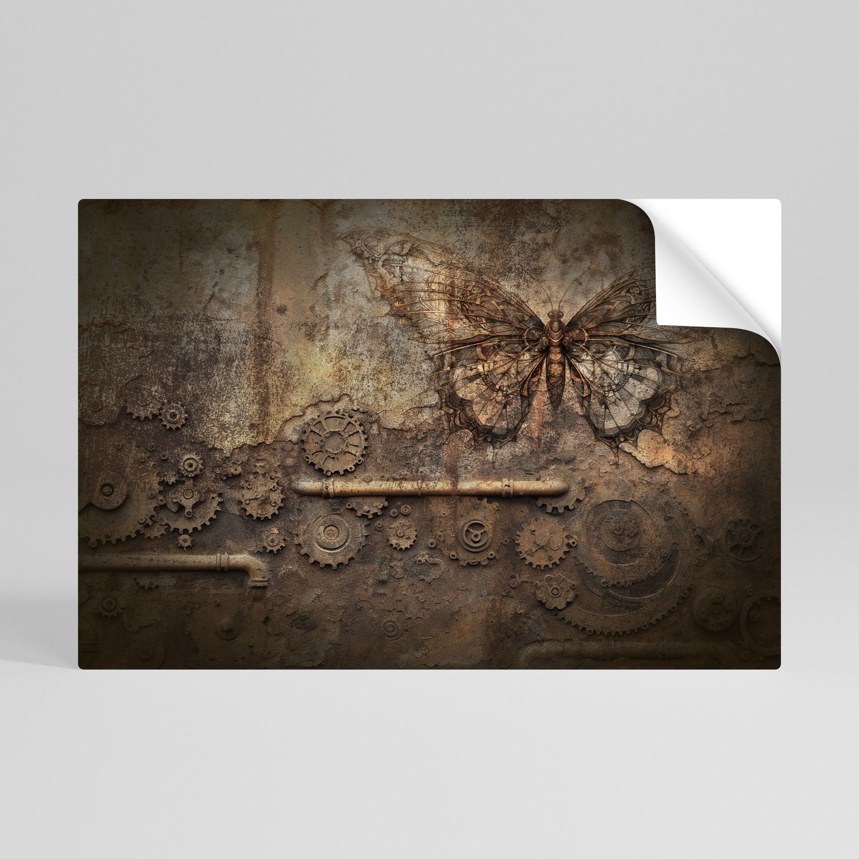 MECHANICAL BUTTERFLY Póster Autocolante Horizontal