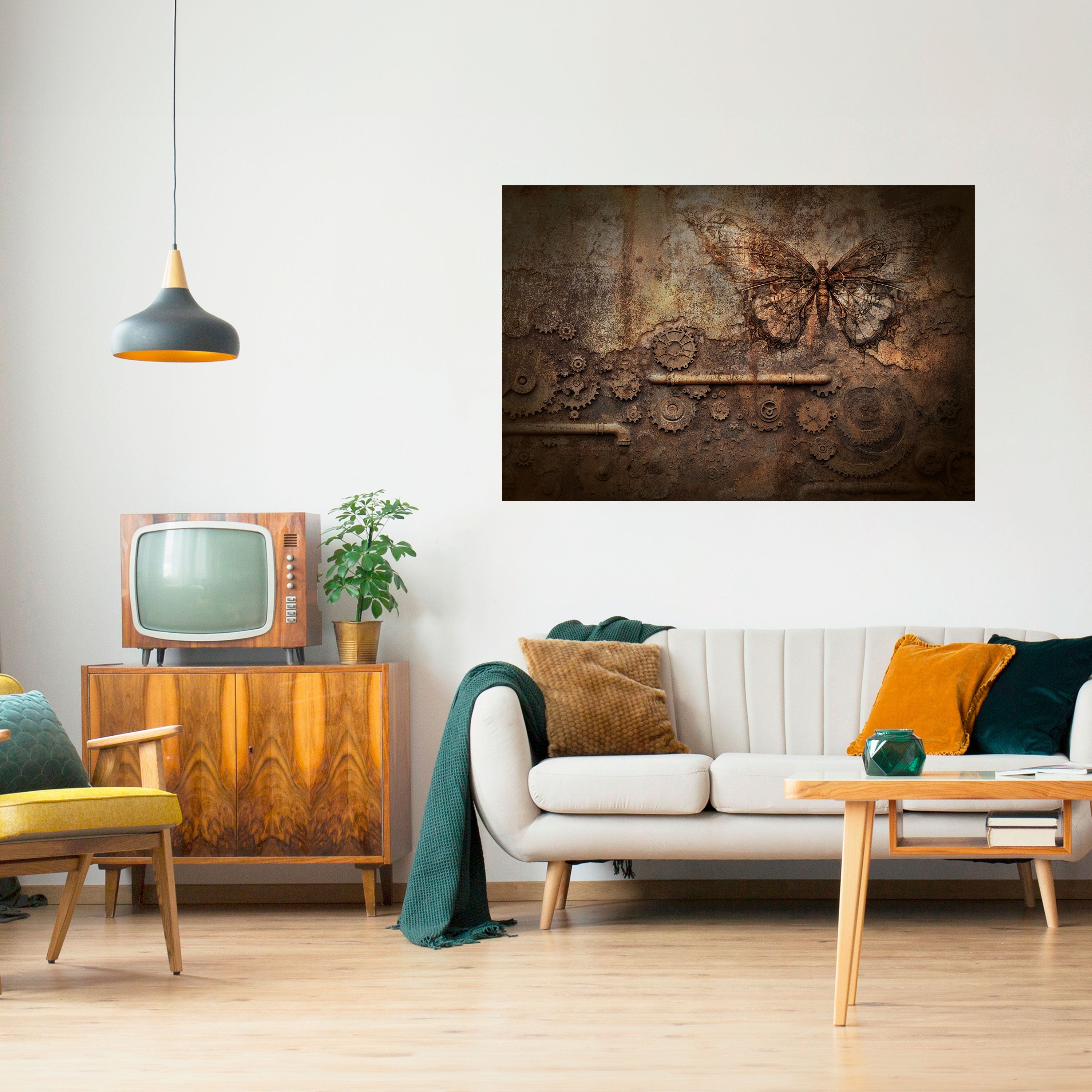 MECHANICAL BUTTERFLY Peel and Stick Horizontal Poster