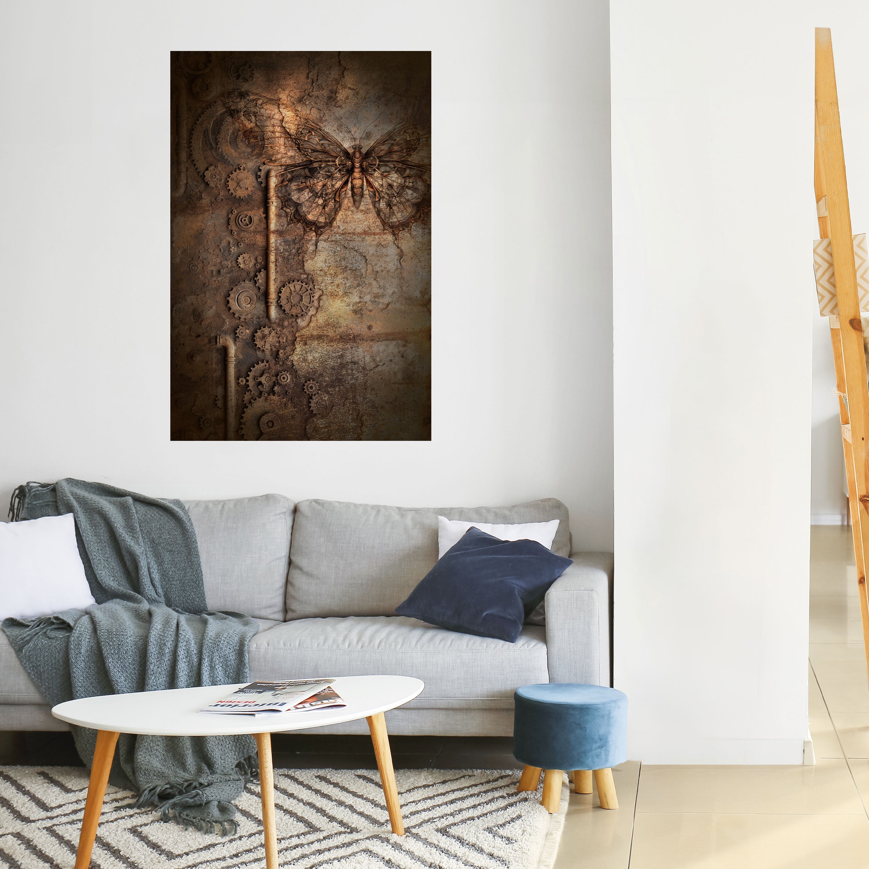 MECHANICAL BUTTERFLY Poster Vertical Autocolante