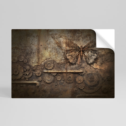 MECHANICAL BUTTERFLY Póster Autocolante Horizontal