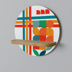 RADIANT RHAPSODY Prateleira Redonda Decorativa em Efeito Carvalho