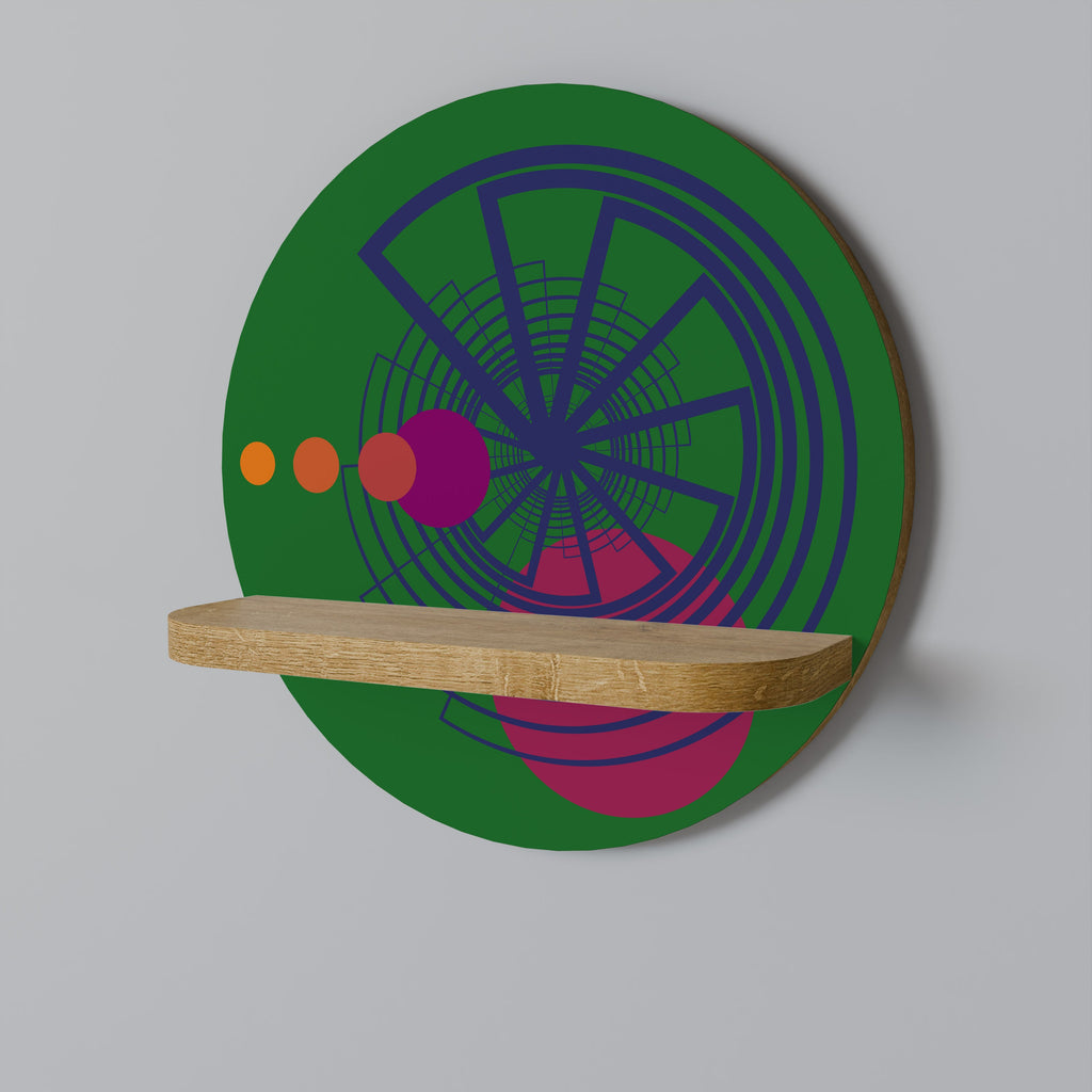 VIVID COLORWHEEL Prateleira Redonda Decorativa em Efeito Carvalho