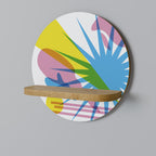 LUMINOUS PARADE Prateleira Redonda Decorativa em Efeito Carvalho