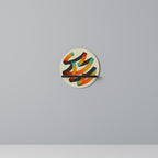 RIBBON REVERIE Round Art Shelf In Black Finish