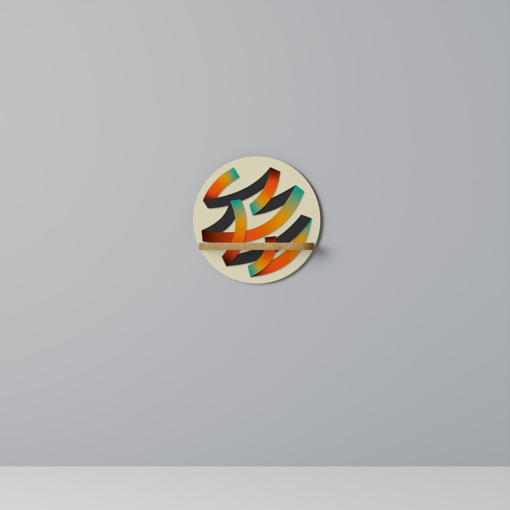 RIBBON REVERIE Prateleira Redonda Decorativa em Efeito Carvalho