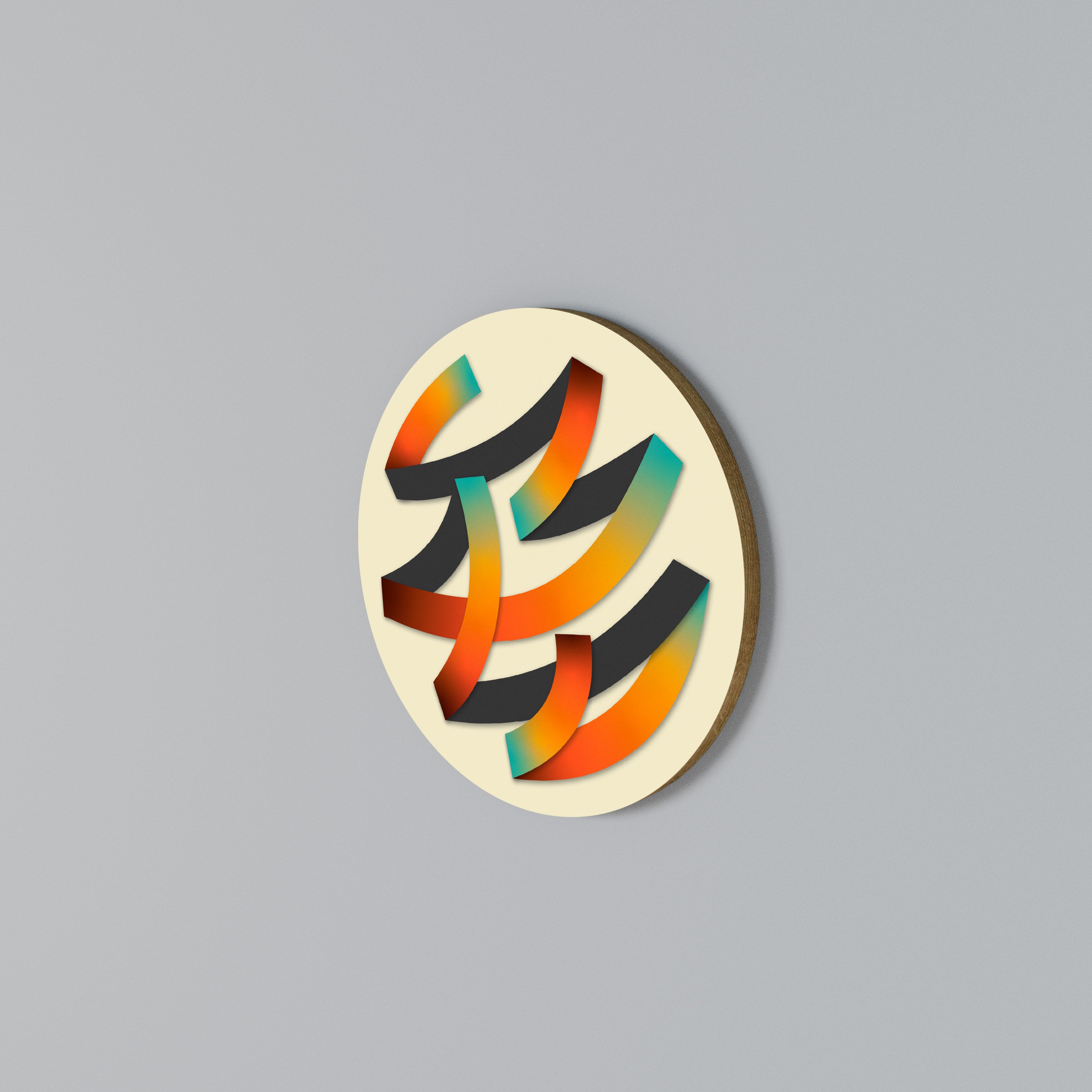 RIBBON REVERIE Arte de Parede Redonda