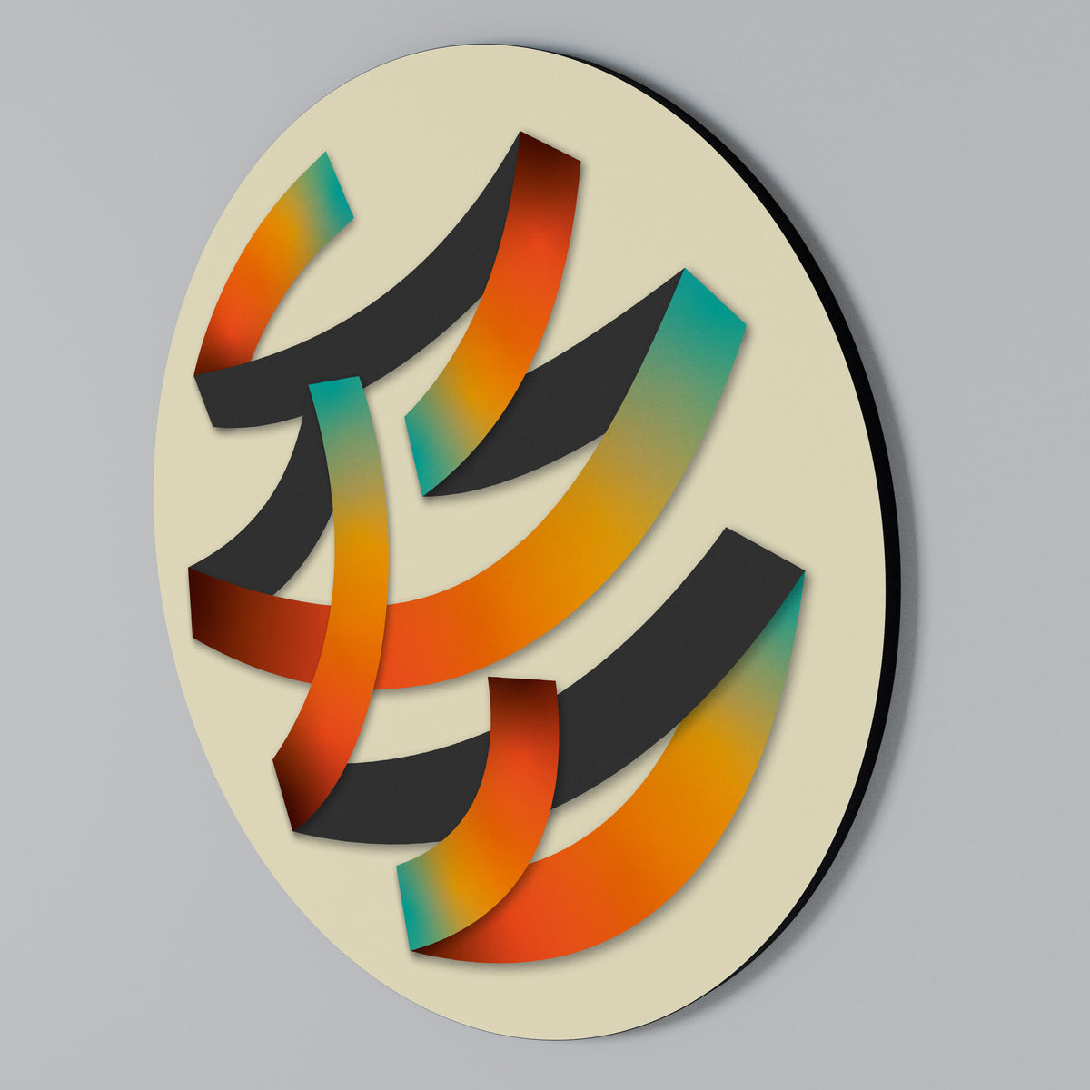 RIBBON REVERIE Arte de Parede Redonda