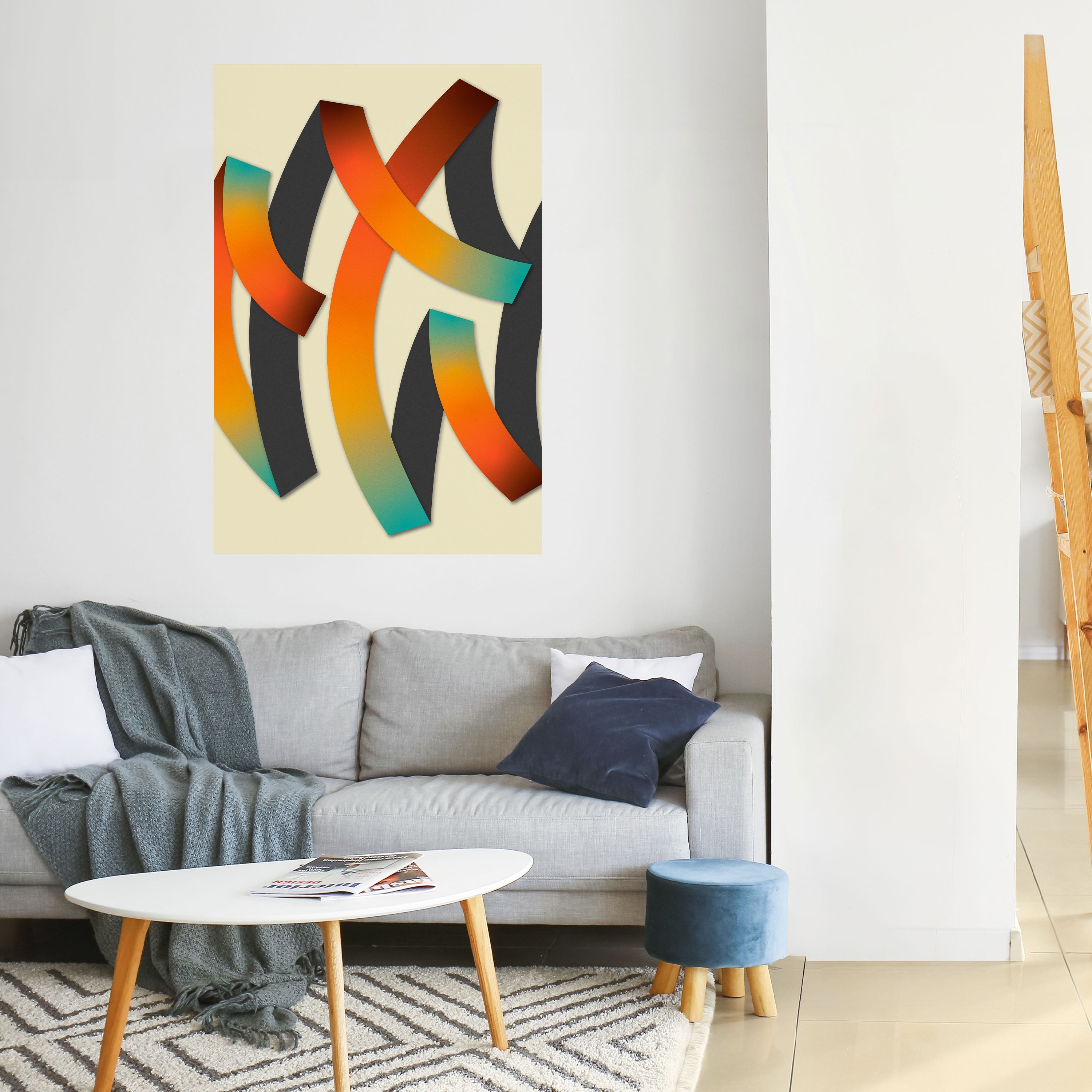 RIBBON REVERIE Peel and Stick Vertical Poster