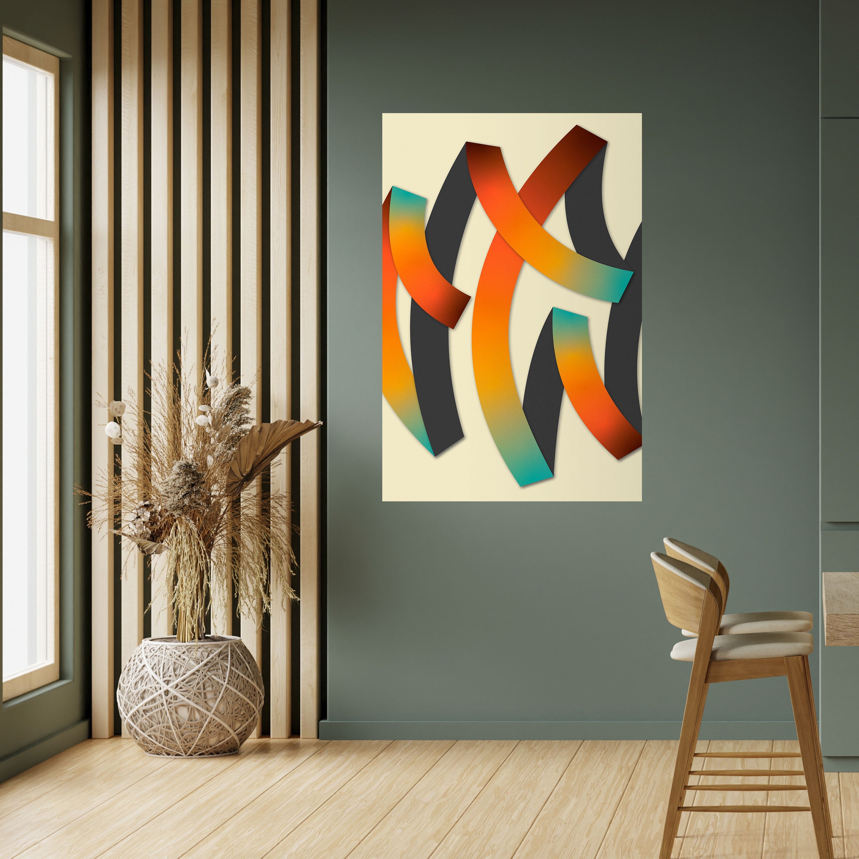 RIBBON REVERIE Peel and Stick Vertical Poster