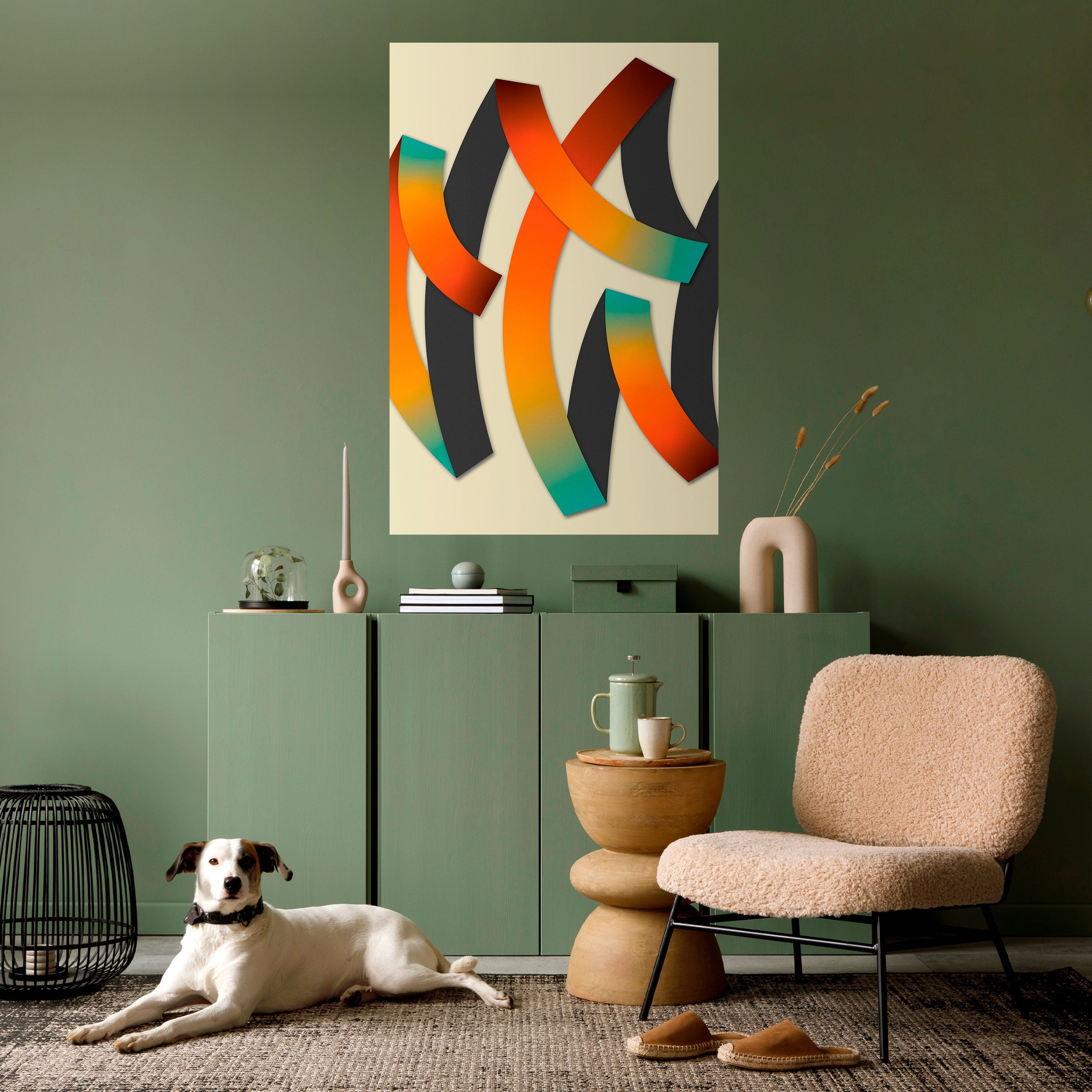 RIBBON REVERIE Peel and Stick Vertical Poster