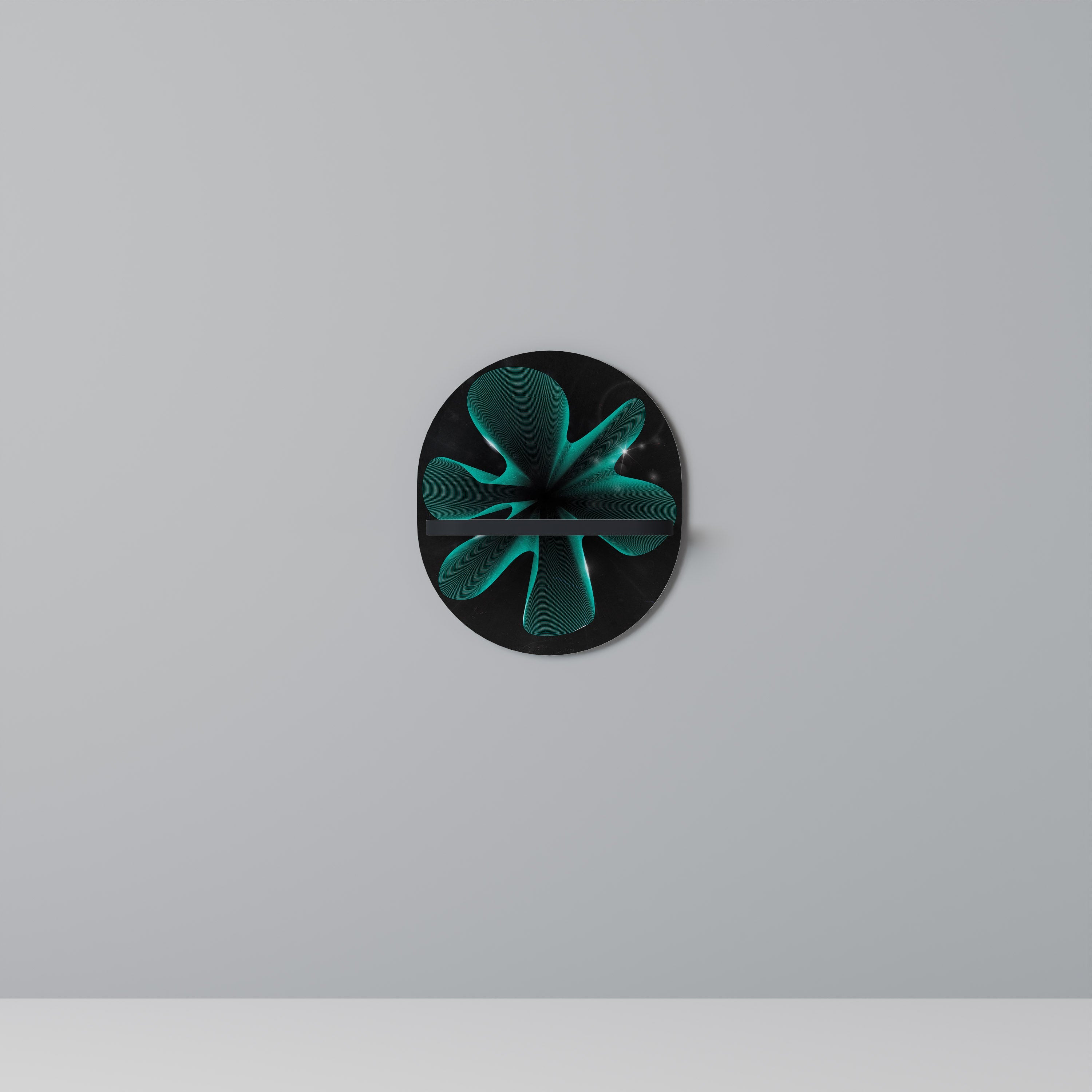 ELECTRIC ILLUSION Prateleira Oval Decorativa em Acabamento Preto