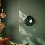 ELECTRIC ILLUSION Round Art Shelf In Black Finish