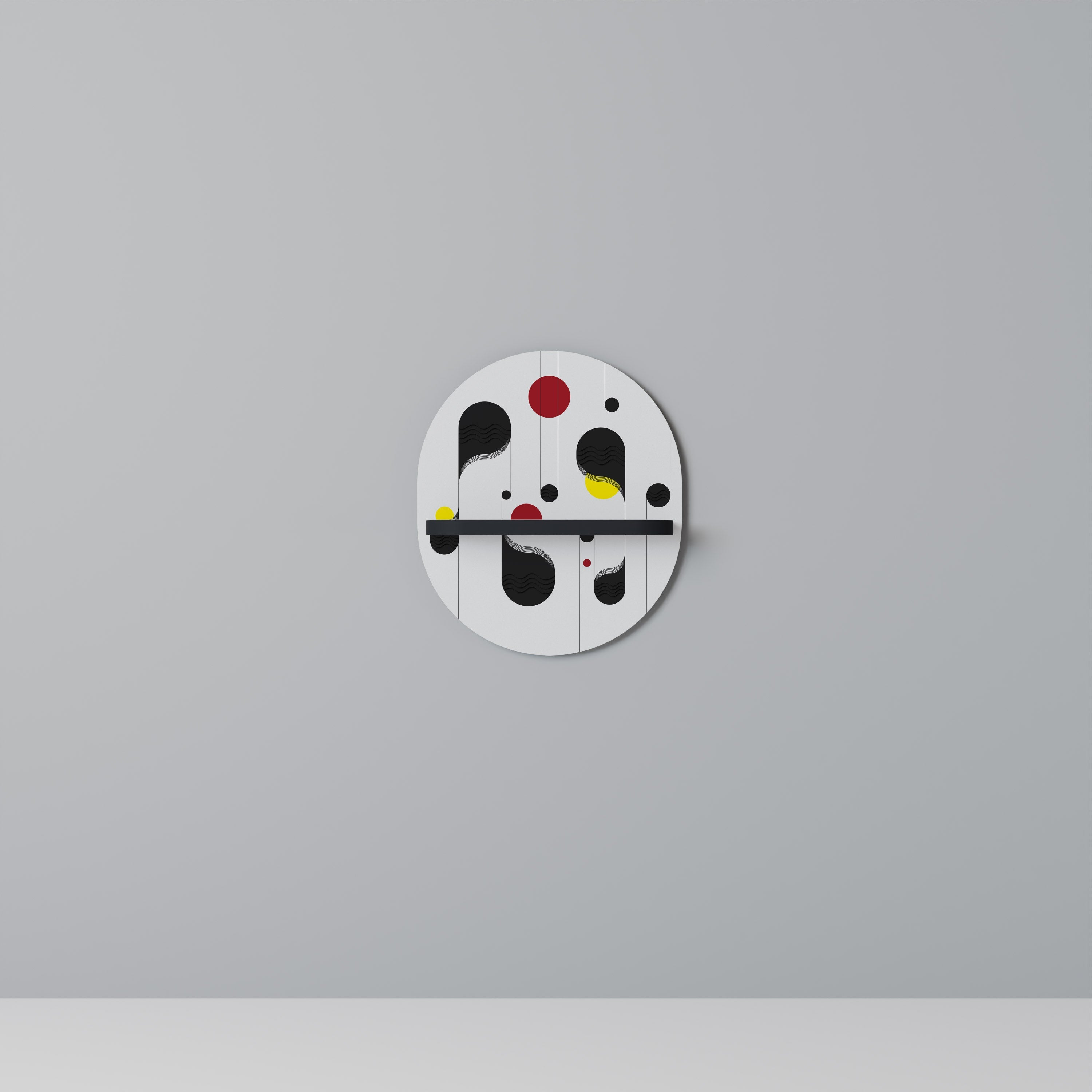 DOT-TO-DOT LULLABY Prateleira Oval Decorativa em Acabamento Preto