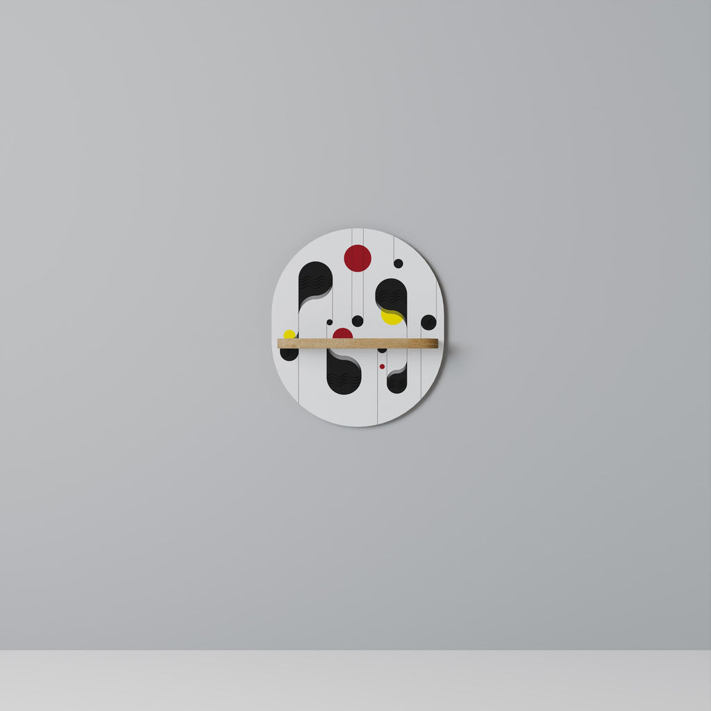 DOT-TO-DOT LULLABY Oval Art Shelf In Oak Effect