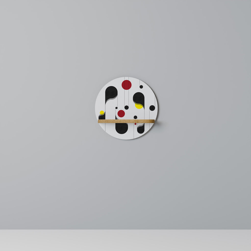 DOT-TO-DOT LULLABY Prateleira Redonda Decorativa em Efeito Carvalho