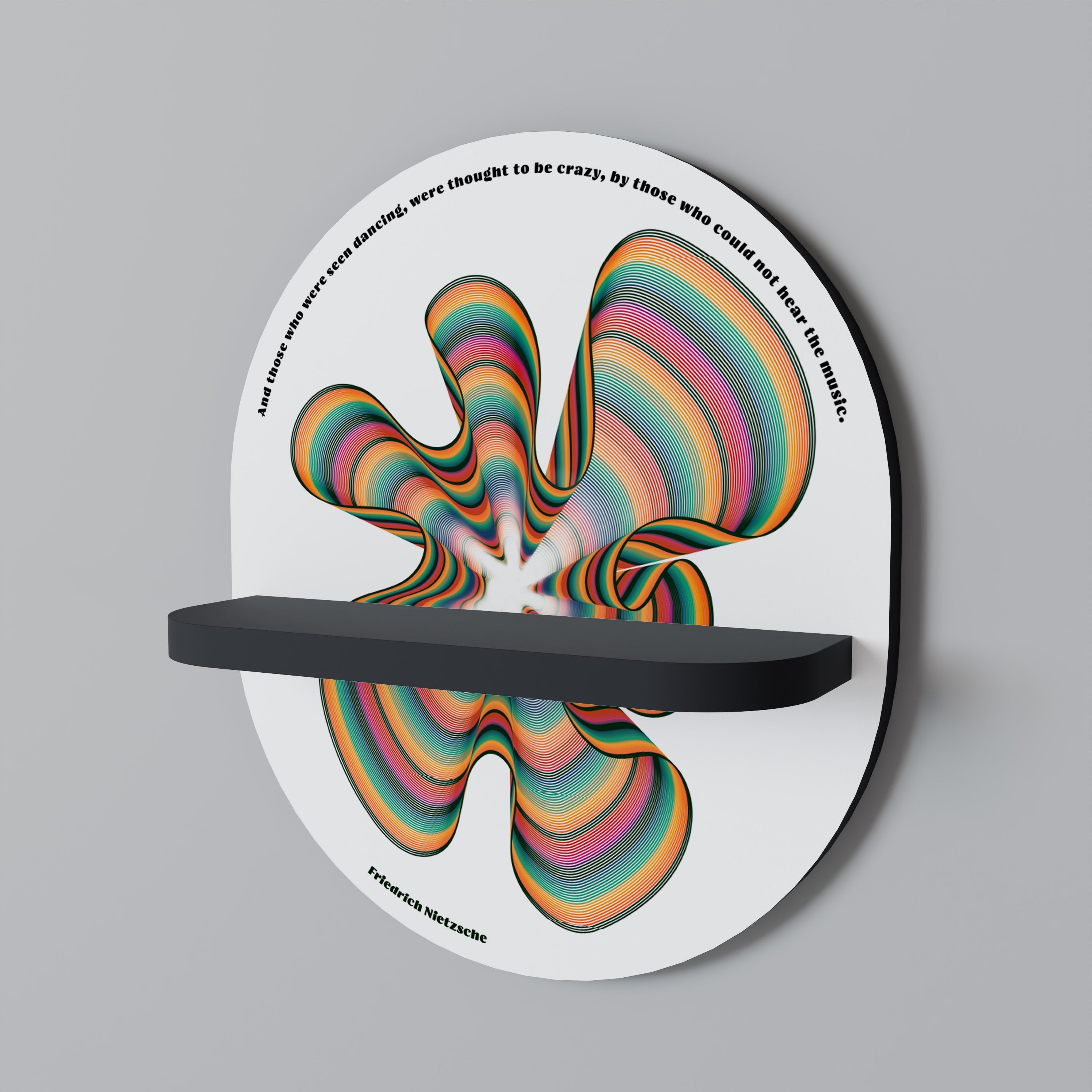 NOSTALGIC ECHOES [ENG] Prateleira Oval Decorativa em Acabamento Preto