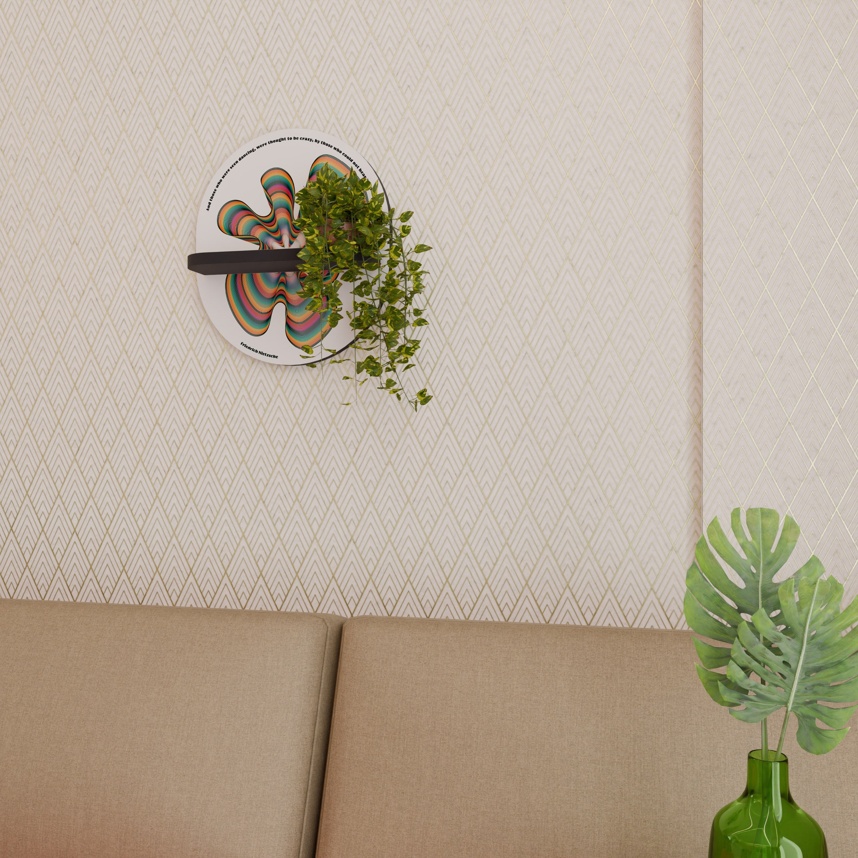 NOSTALGIC ECHOES [ENG] Prateleira Oval Decorativa em Acabamento Preto