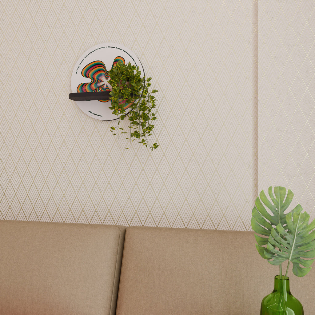 NOSTALGIC ECHOES [ENG] Prateleira Redonda Decorativa em Acabamento Preto