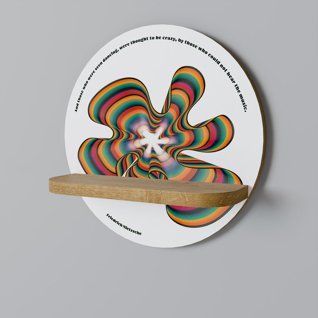 NOSTALGIC ECHOES [ENG] Prateleira Redonda Decorativa em Efeito Carvalho