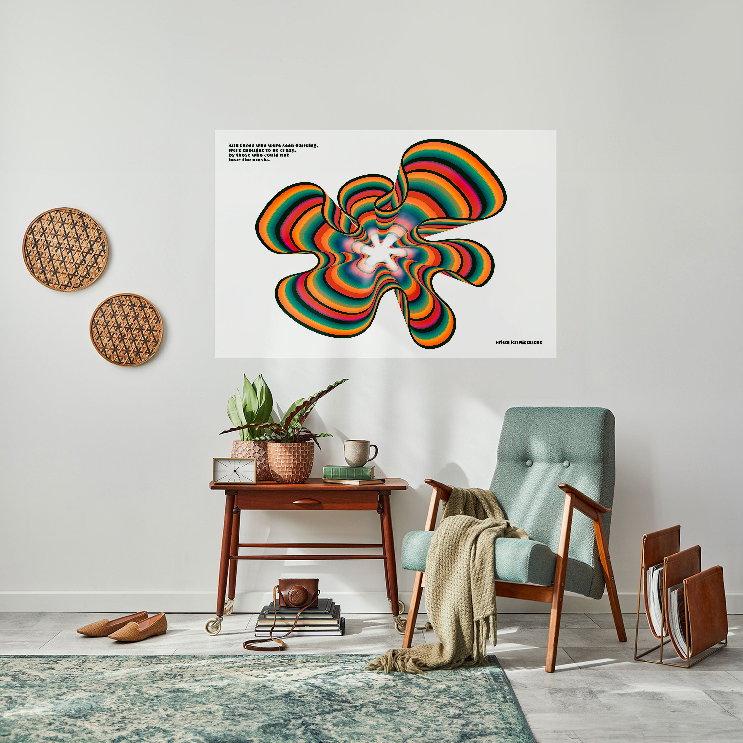 NOSTALGIC ECHOES [ENG] Peel and Stick Horizontal Poster