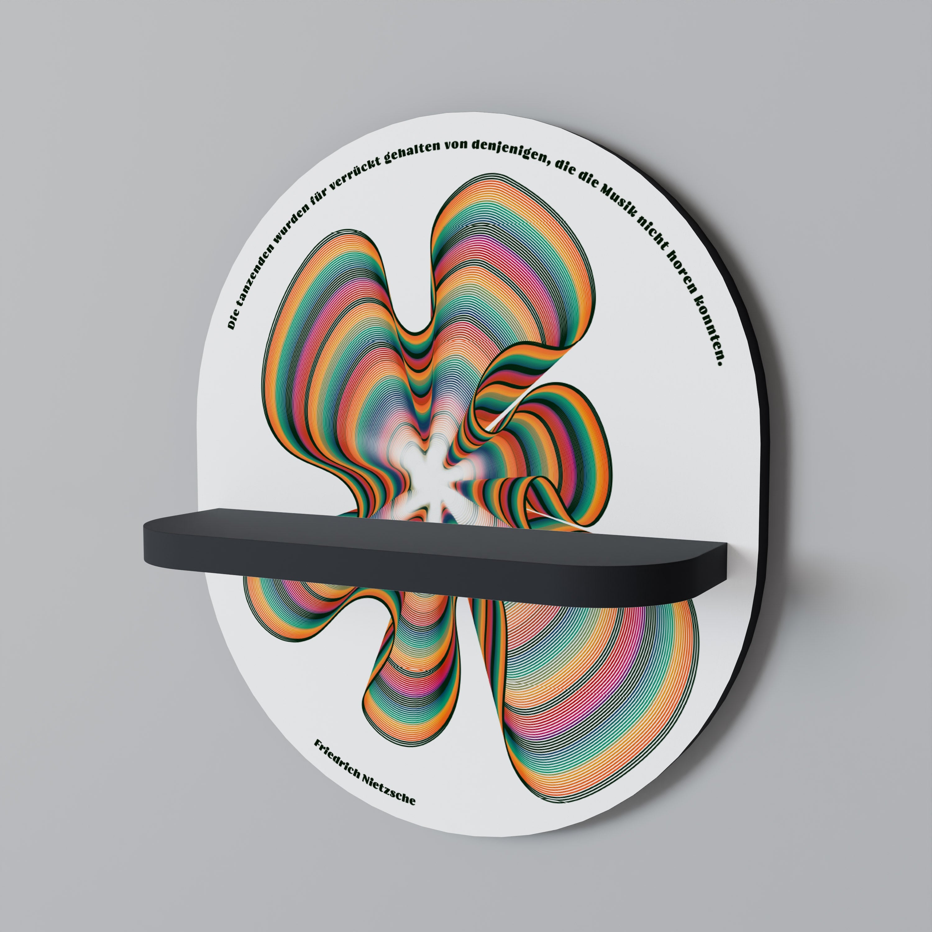 NOSTALGIC ECHOES [DE] Prateleira Oval Decorativa em Acabamento Preto