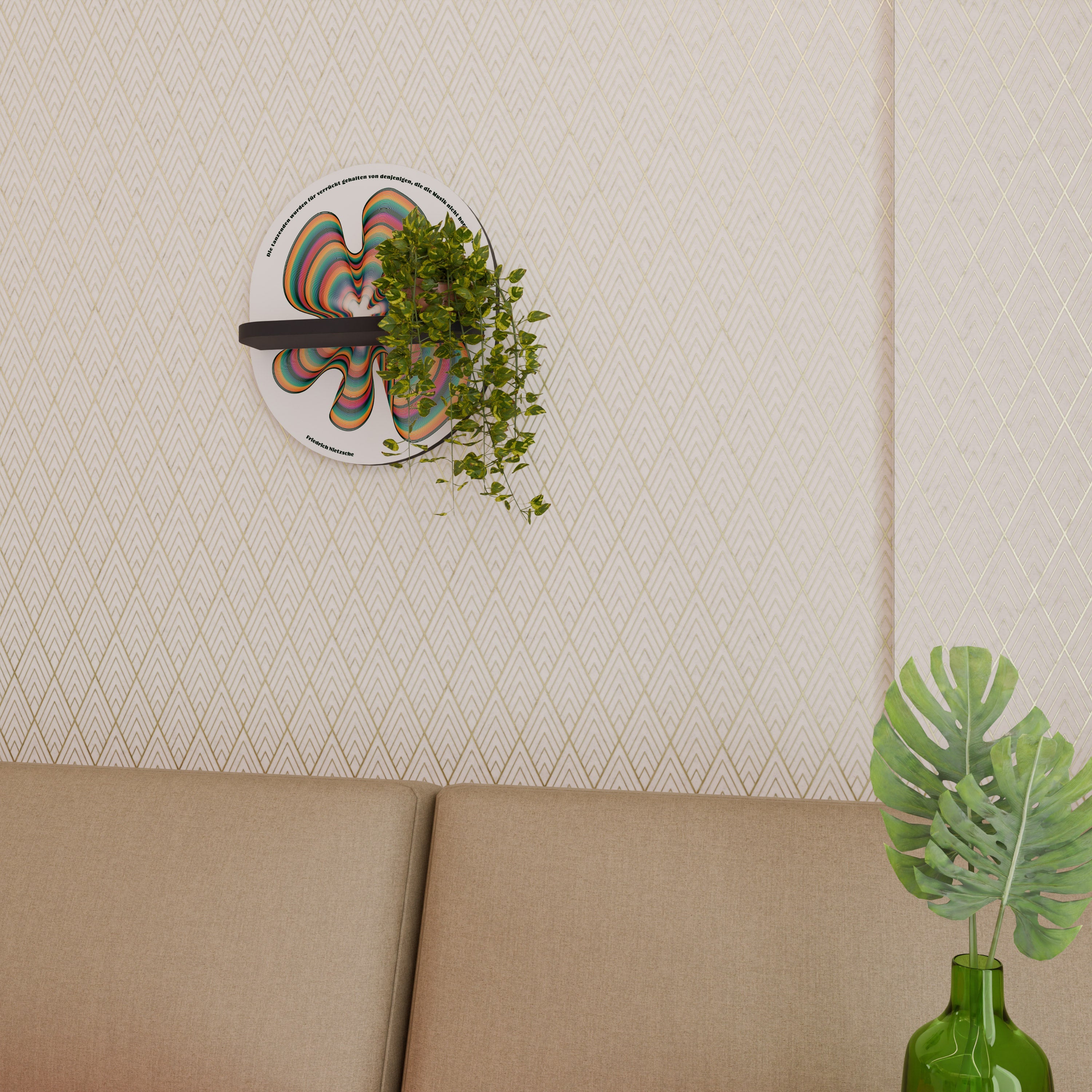 NOSTALGIC ECHOES [DE] Prateleira Oval Decorativa em Acabamento Preto