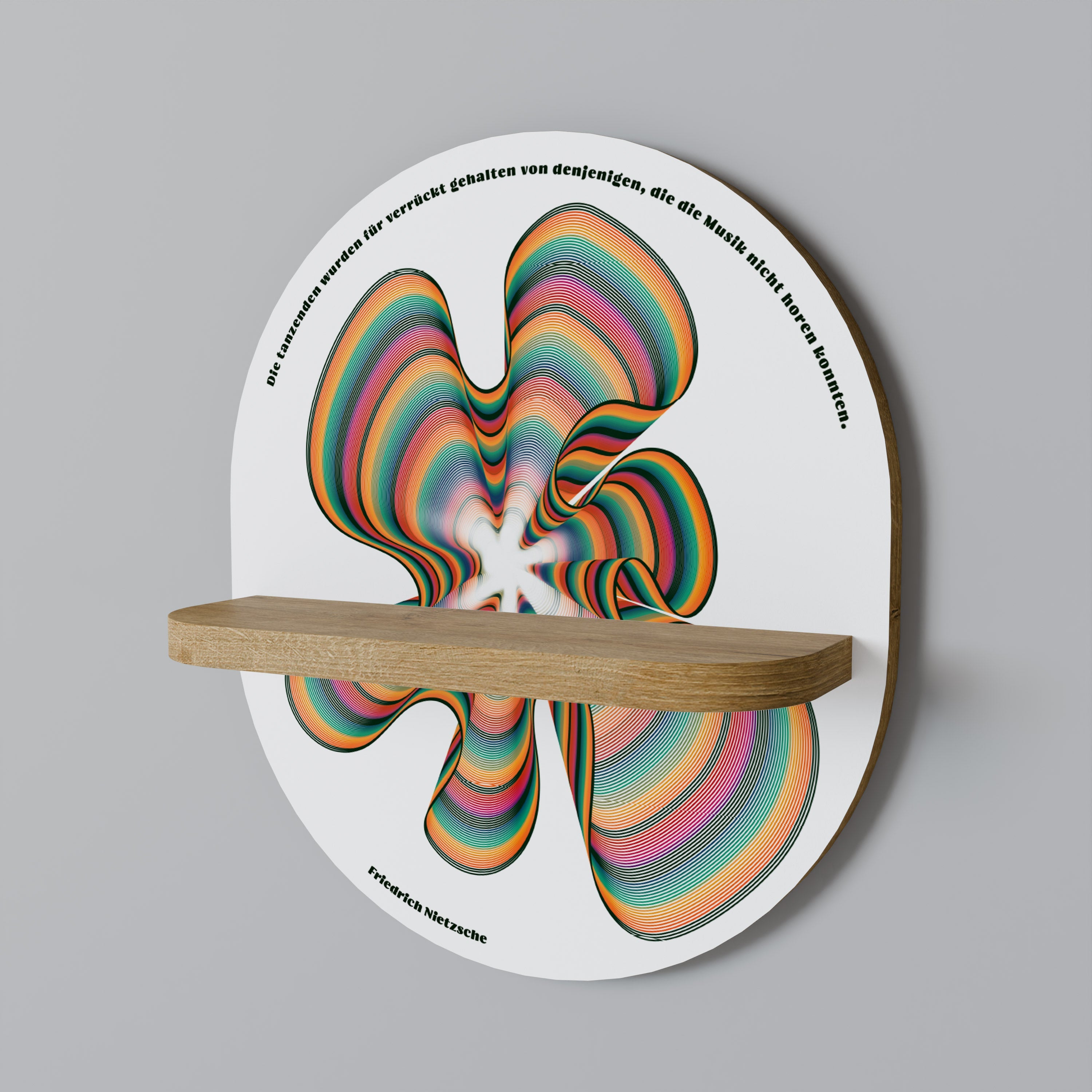 NOSTALGIC ECHOES [DE] Prateleira Oval Decorativa em Efeito Carvalho