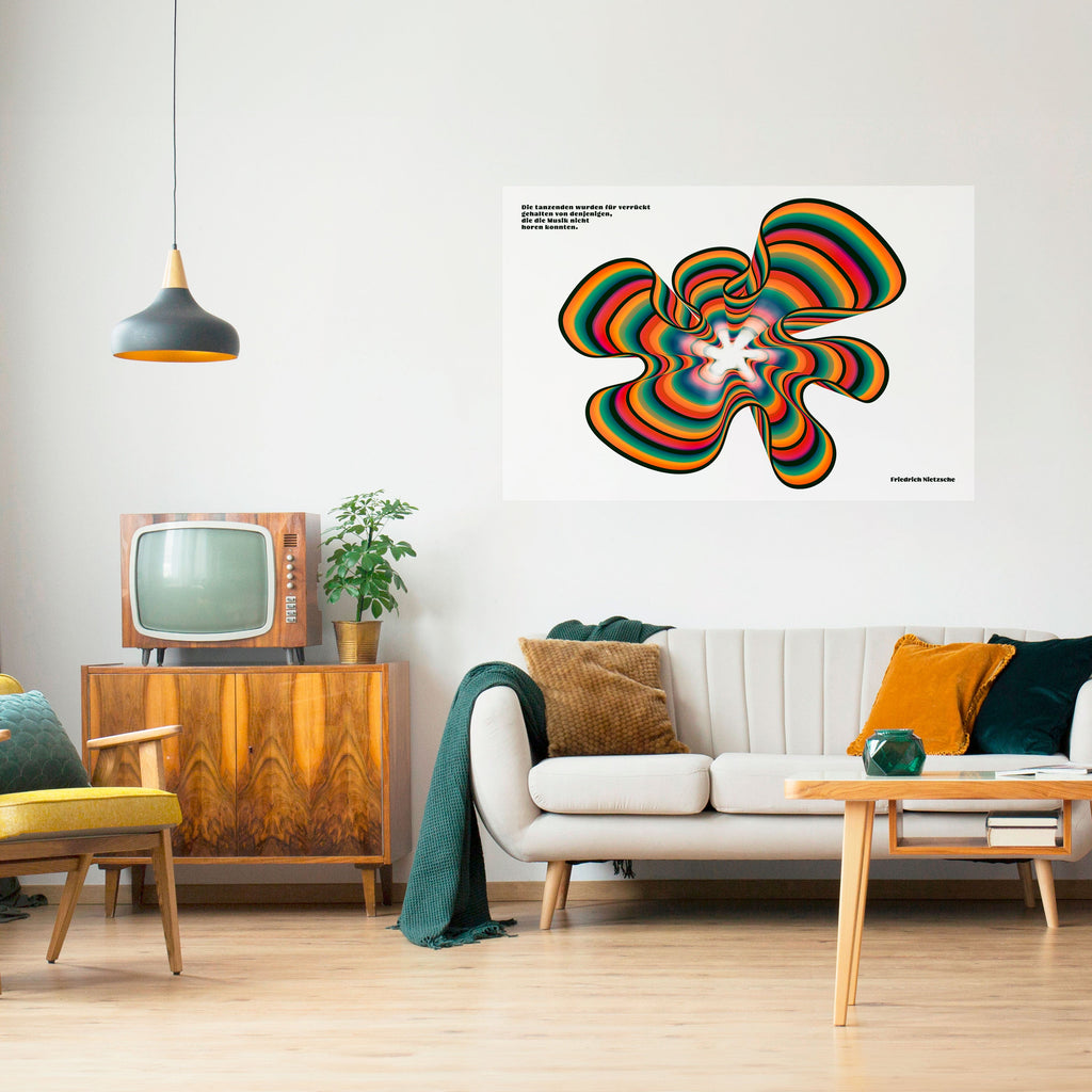 NOSTALGIC ECHOES [DE] Peel and Stick Horizontal Poster