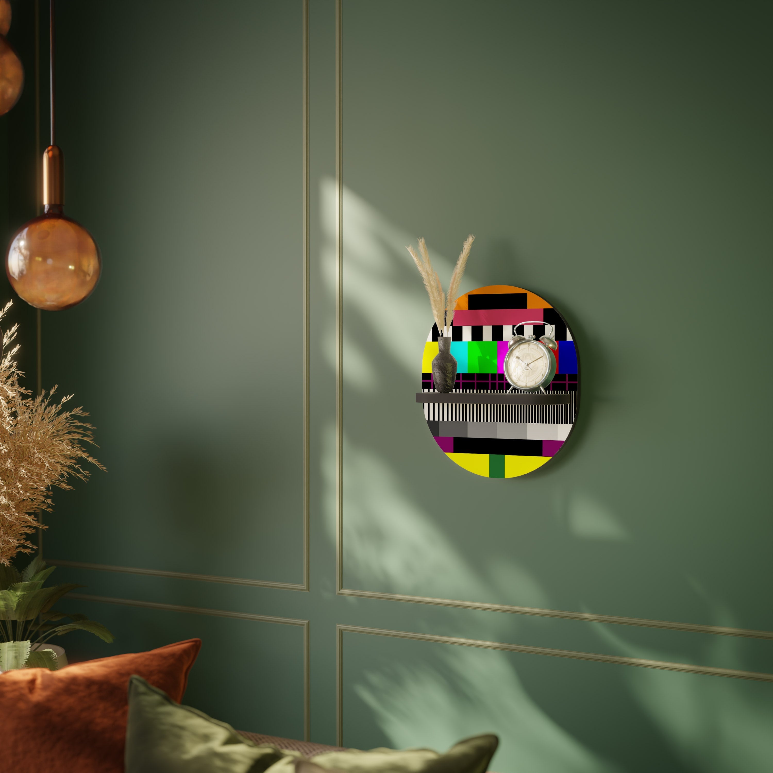 PHILIPS PATTERN Prateleira Oval Decorativa em Acabamento Preto