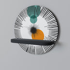 CHROMALINE CREATION Round Art Shelf In Black Finish