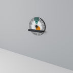 CHROMALINE CREATION Round Art Shelf In Black Finish