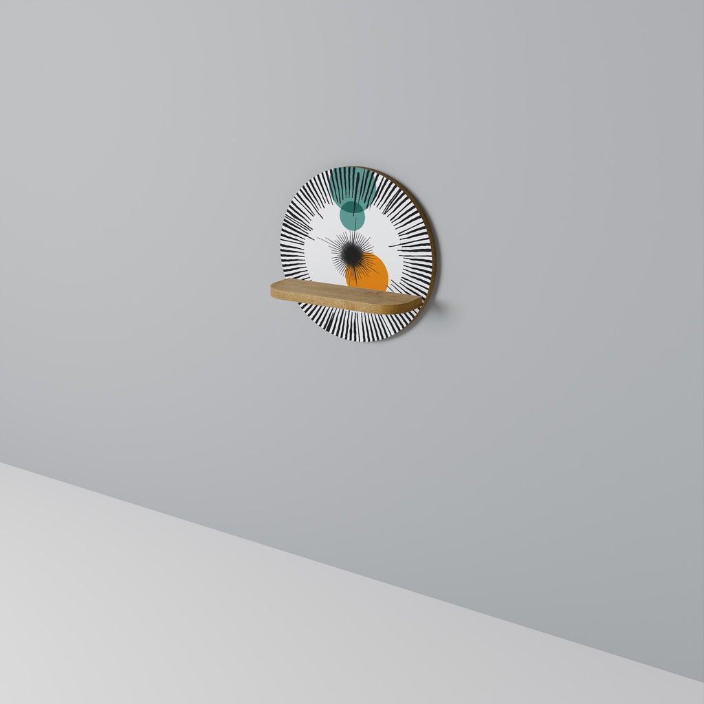 CHROMALINE CREATION Prateleira Redonda Decorativa em Efeito Carvalho